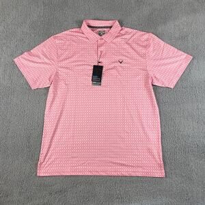 Callaway Men's Large Sea Pink Opti-Dri Stretch Short Sleeve Golf Polo Shirt